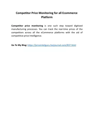 competitor price monitoring for all ecommerce
