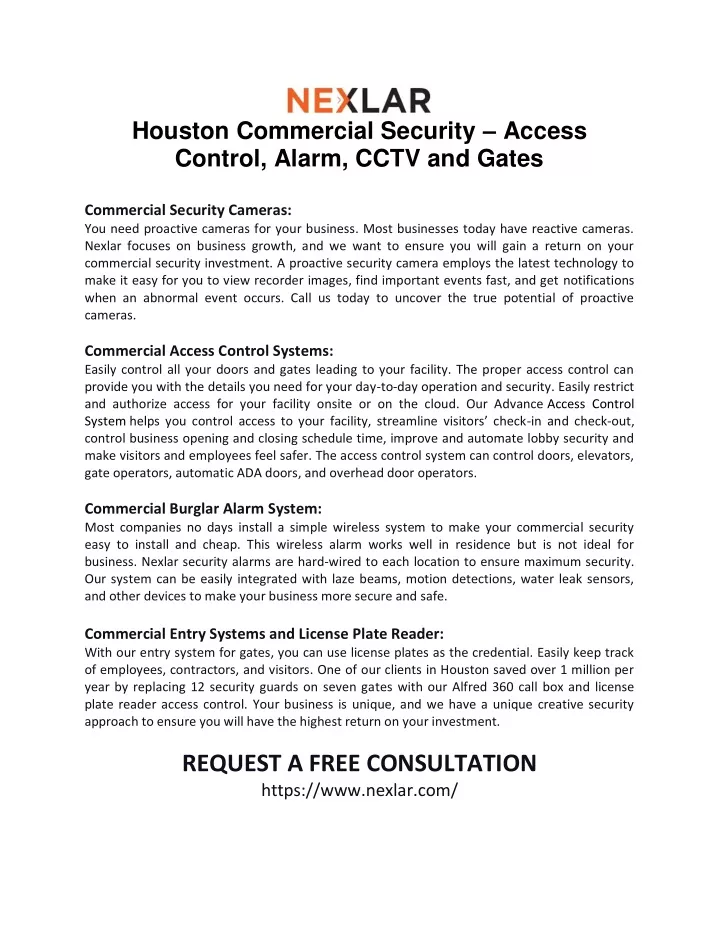 houston commercial security access control alarm