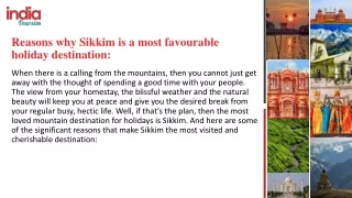 Reasons why Sikkim is a most favourable holiday destination