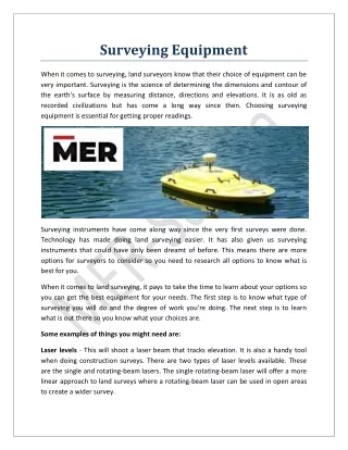 surveying equipment