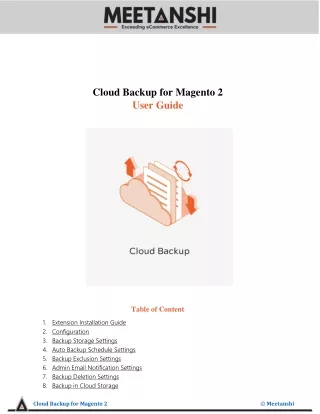 cloud backup for magento 2 user guide