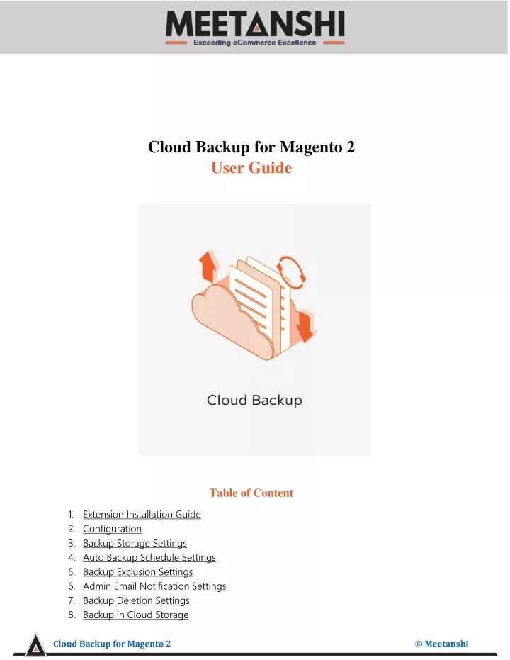 cloud backup for magento 2 user guide