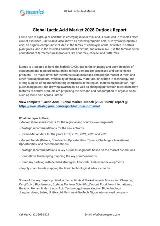 global lactic acid market