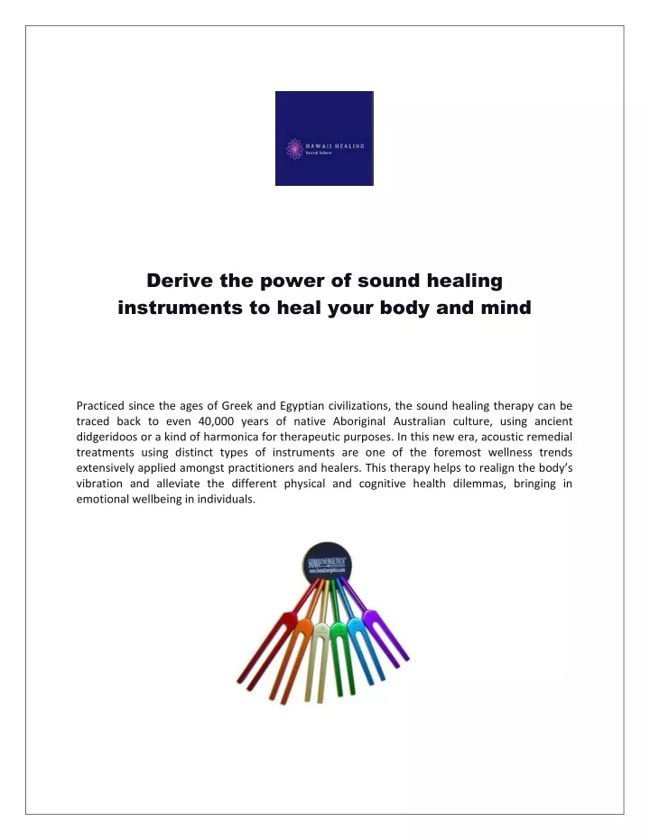 derive the power of sound healing instruments