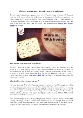 effect of mars in effect of mars in t tenth