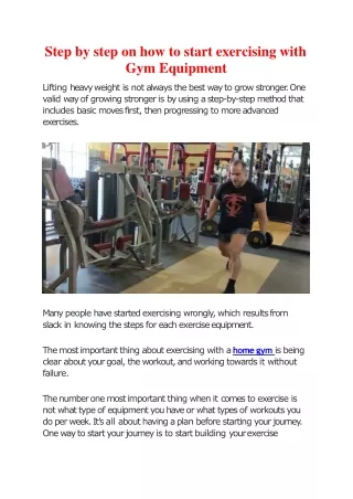 step by step on how to start exercising with gym equipment