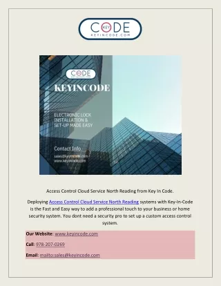 Access Control Cloud Service North Reading from Key In Code