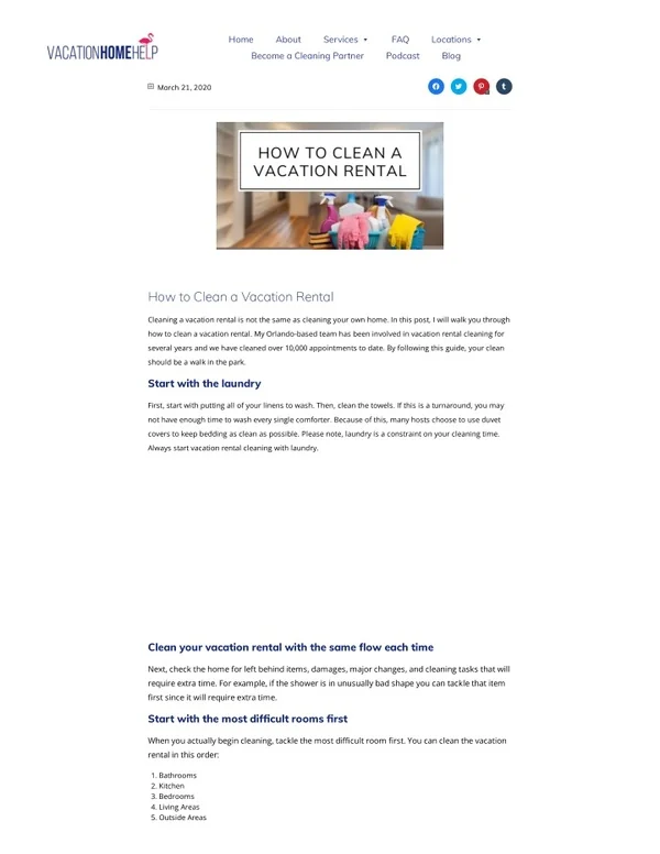 Vacation Rental Cleaning