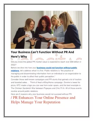 Your Business Can’t Function Without PR And Here’s Why