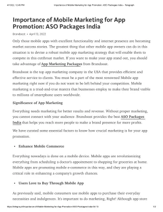 Importance of Mobile Marketing for App Promotion