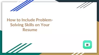 how to include problem solving skills on your resume