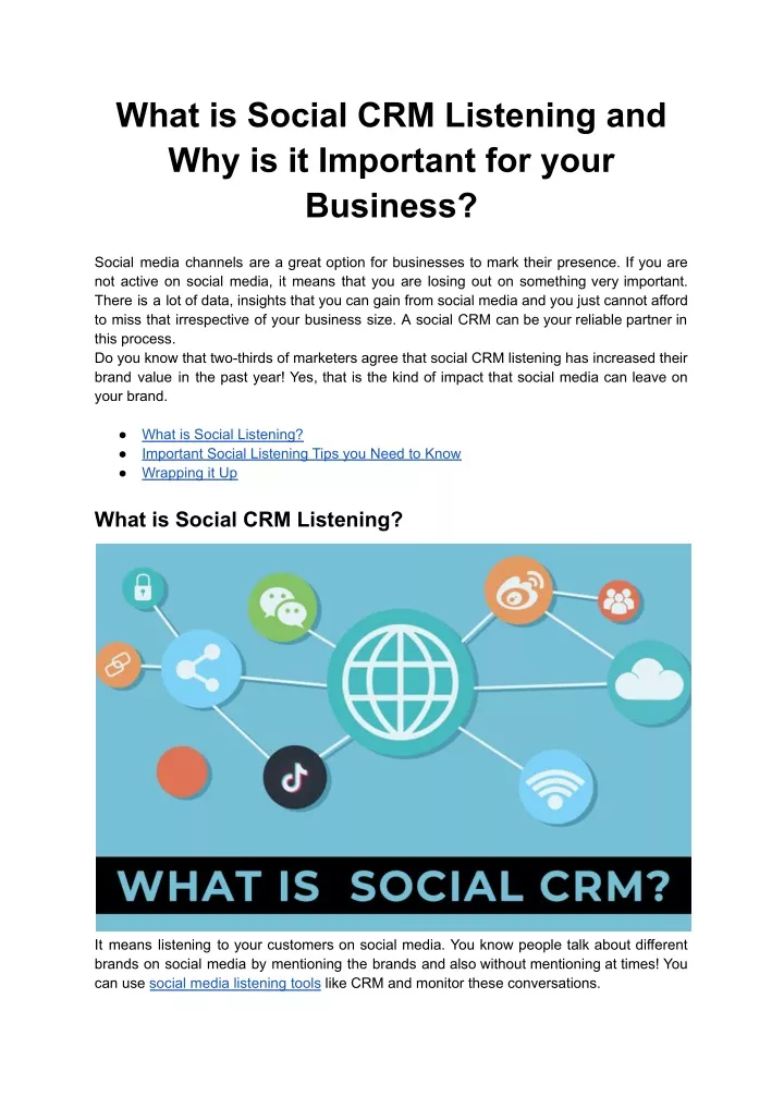 what is social crm listening