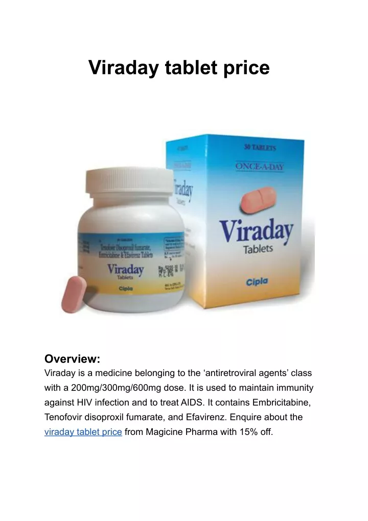 viraday tablet price