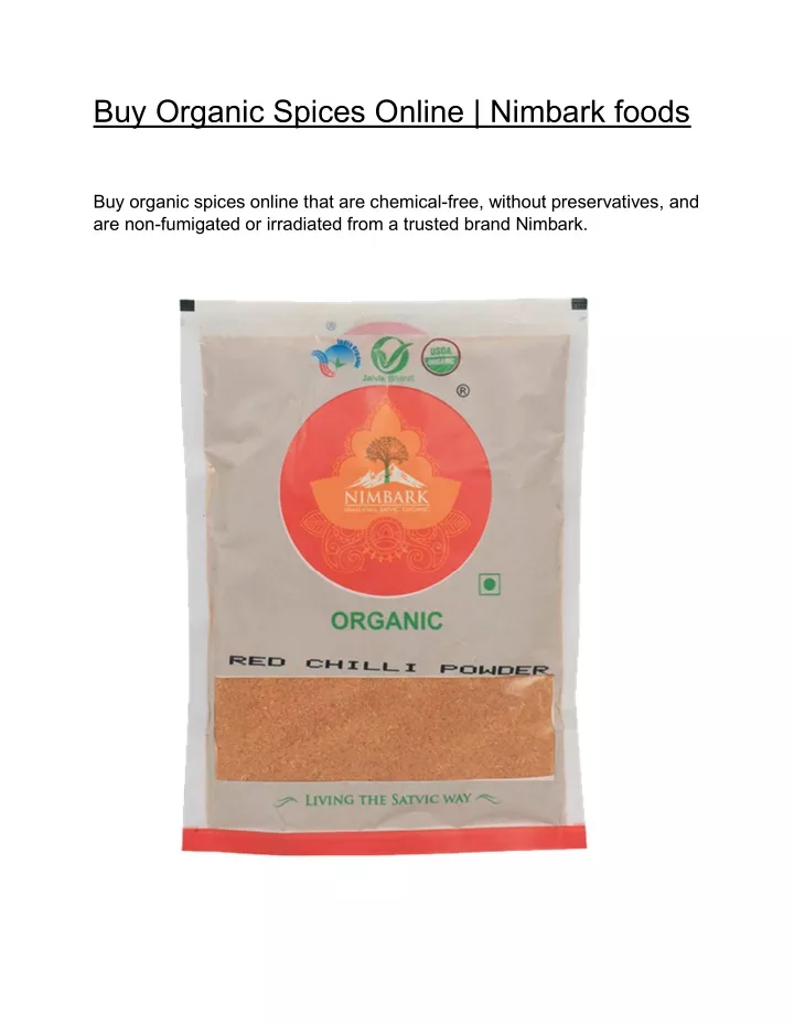 buy organic spices online nimbark foods