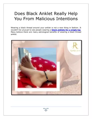 does black anklet really help you from malicious