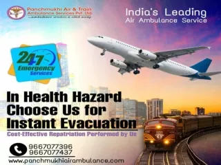 Now Take Incredible Air Ambulance in Raipur and Vellore by Panchmukhi