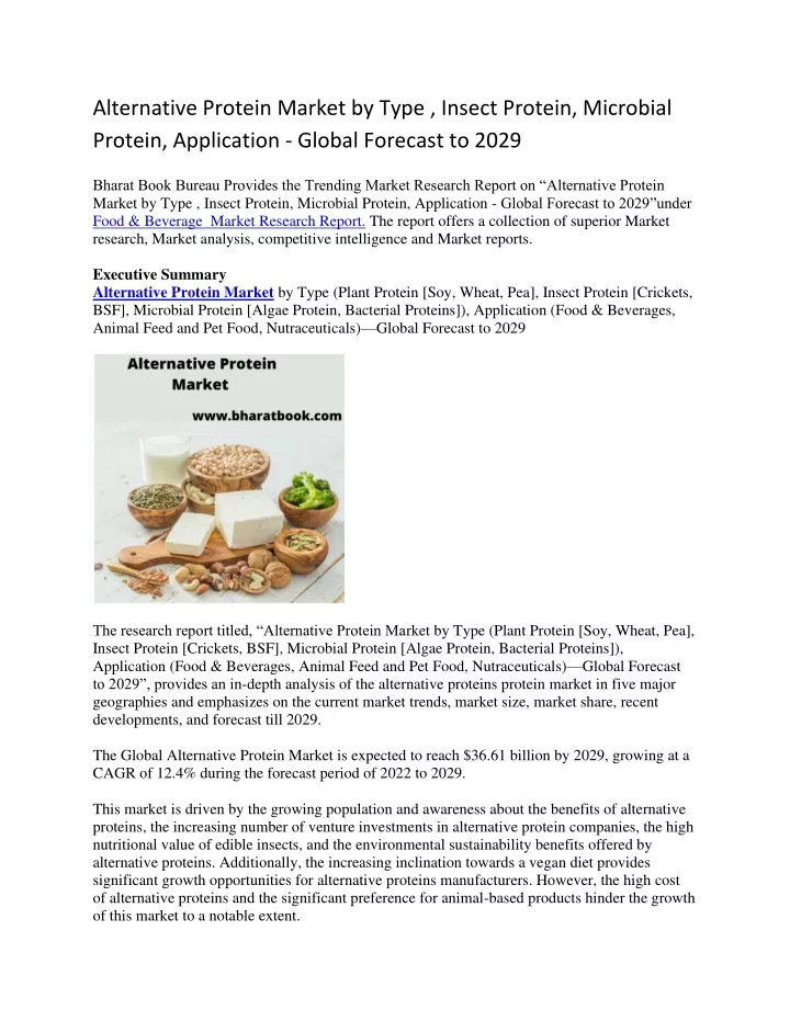 alternative protein market by type insect protein