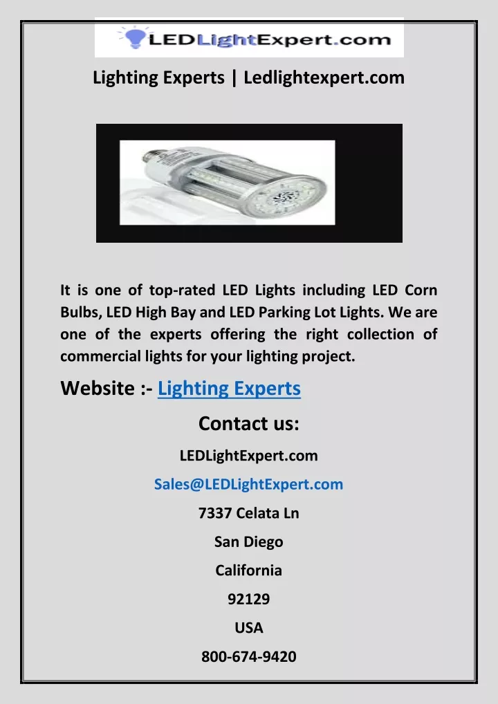 lighting experts ledlightexpert com