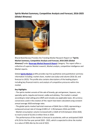 spirits market summary competitive analysis