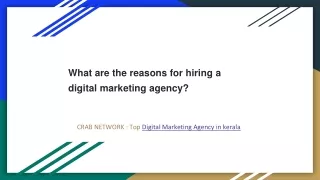 What are the reasons for hiring a digital marketing agency