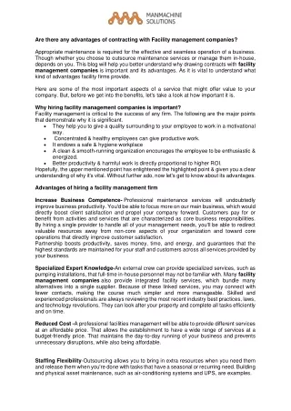 are there any advantages of contracting with