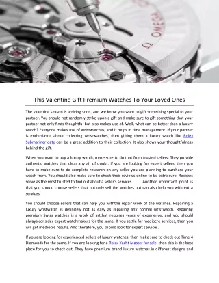 This Valentine Gift Premium Watches To Your Loved Ones