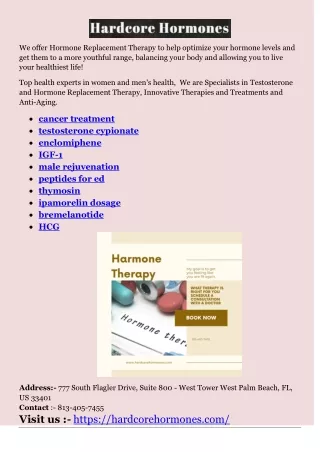 we offer hormone replacement therapy to help