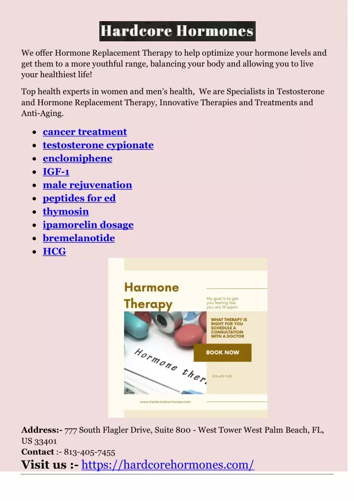we offer hormone replacement therapy to help