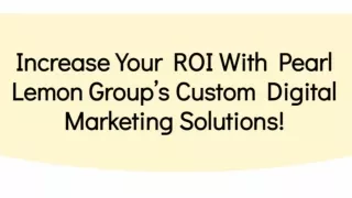 Increase Your ROI With Pearl Lemon Group’s Custom Digital Marketing Solutions!
