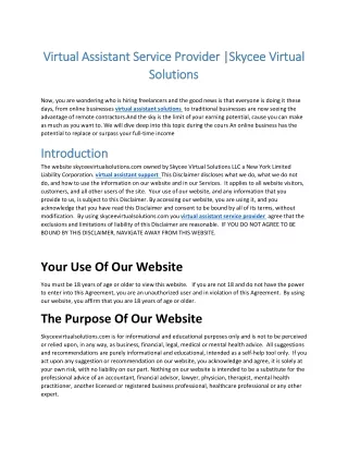virtual assistant service provider skycee virtual