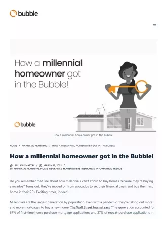 How a millennial homeowner got in the Bubble! - Blog How a millennial homeowner got in the Bubble!
