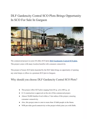 DLF Gardencity Central SCO plots