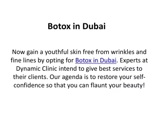 Botox in Dubaii