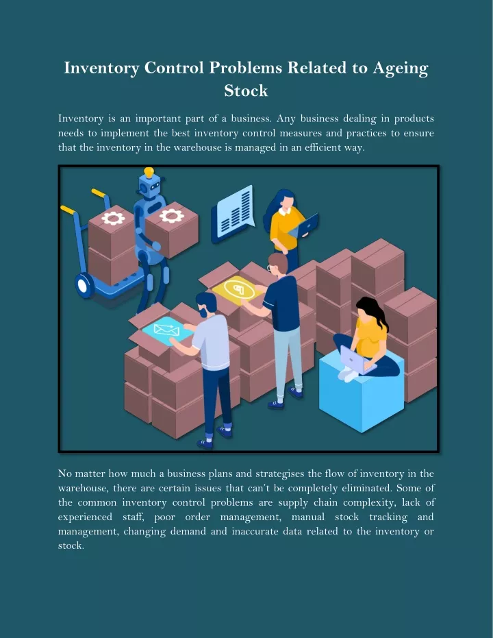 inventory control problems related to ageing stock