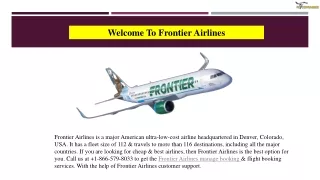Frontier Airlines Customer Service Number  1-866-579-8033