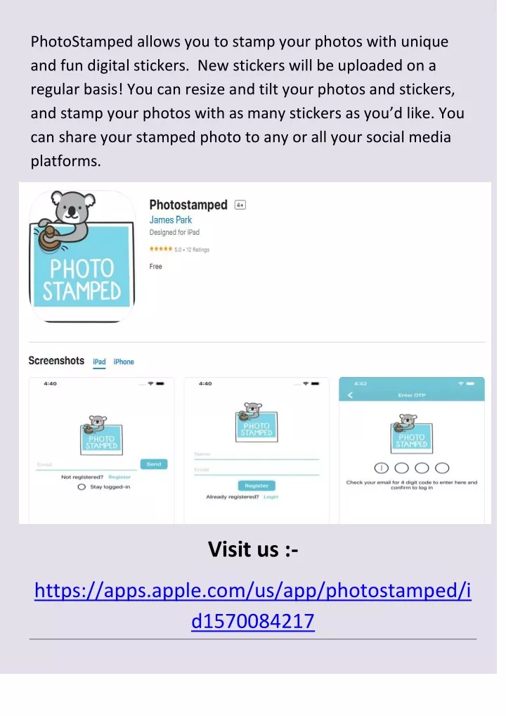 photostamped allows you to stamp your photos with