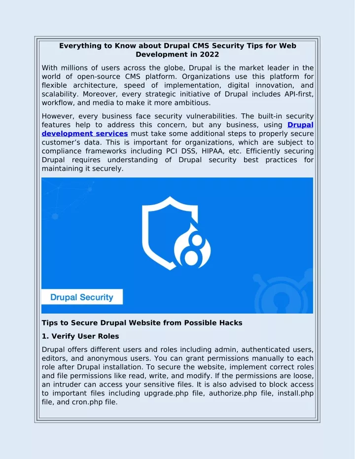 everything to know about drupal cms security tips