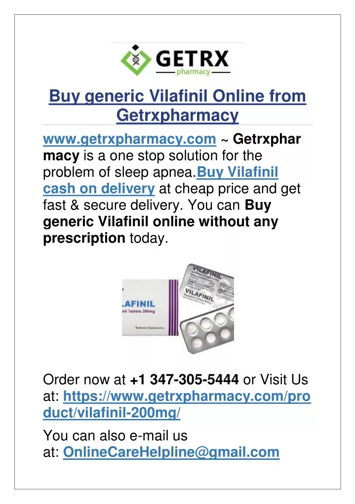 buy generic vilafinil online from getrxpharmacy