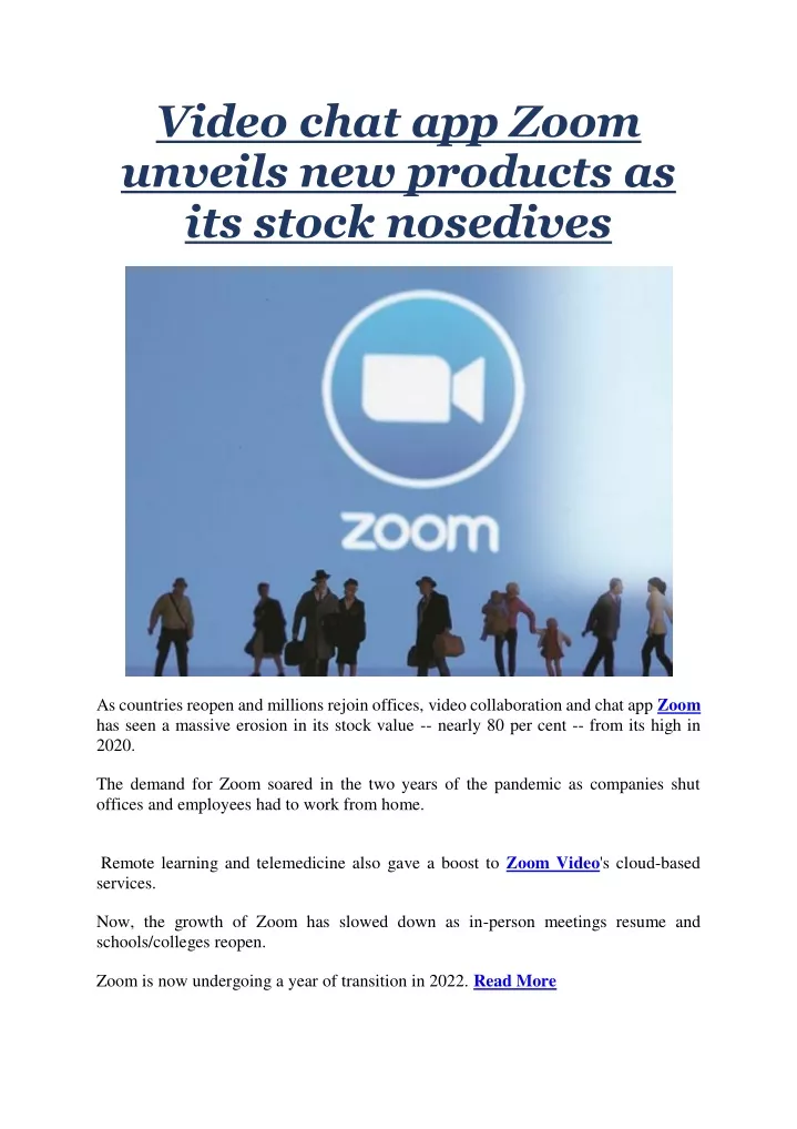 video chat app zoom unveils new products