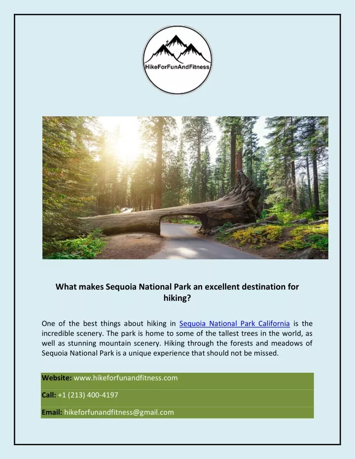 what makes sequoia national park an excellent