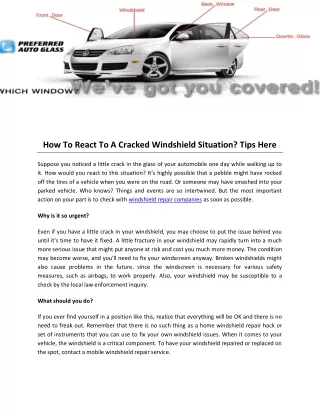How To React To A Cracked Windshield Situation Tips Here