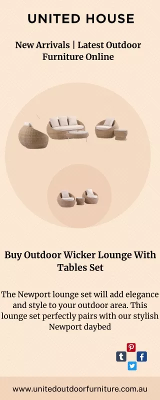 Buy Outdoor Wicker Lounge With Tables Set Online
