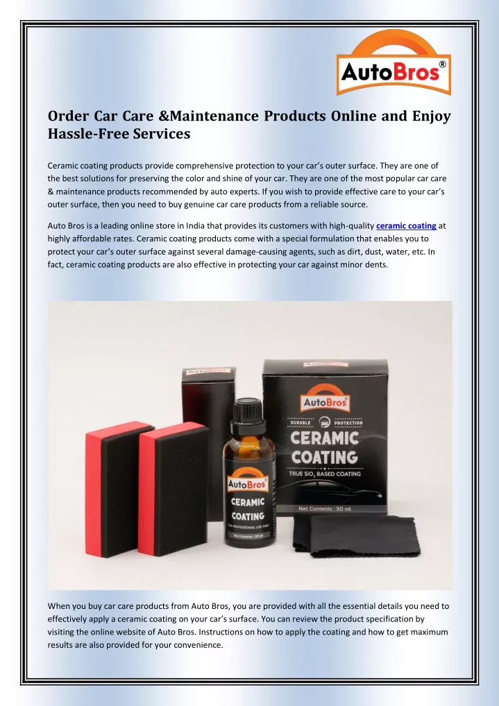 order car care maintenance products online