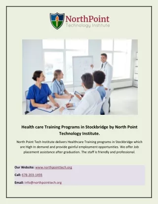 Healthcare Training Programs in Stockbridge by North Point Technology Institute