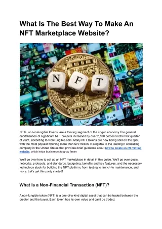 what is the best way to make an nft marketplace