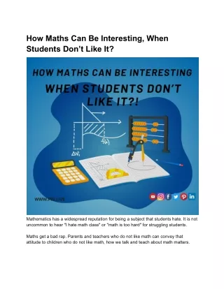how maths can be interesting when students