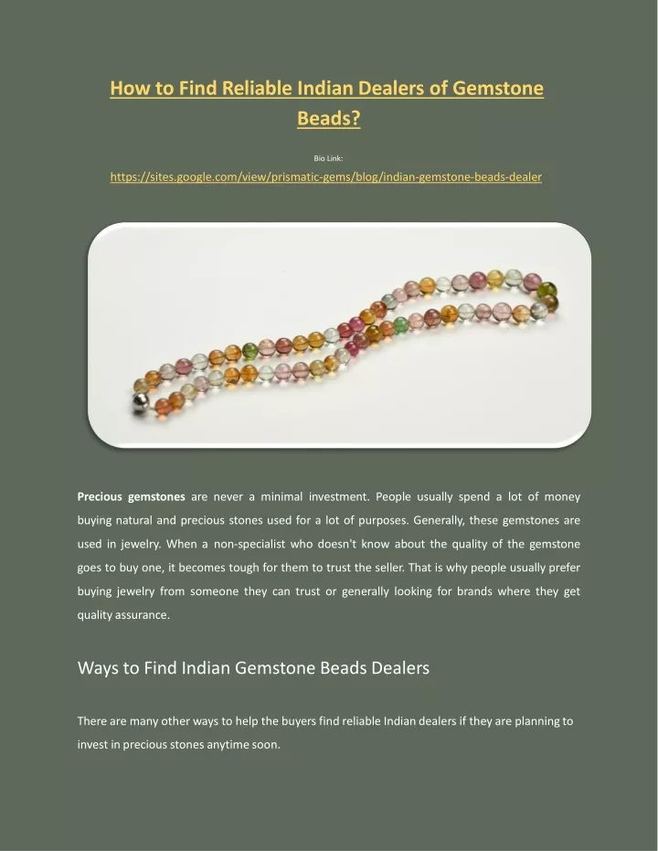 how to find reliable indian dealers of gemstone