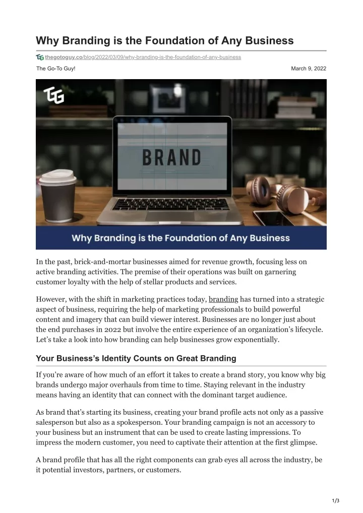why branding is the foundation of any business