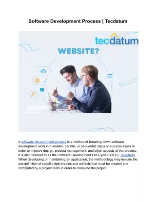 software development process tecdatum