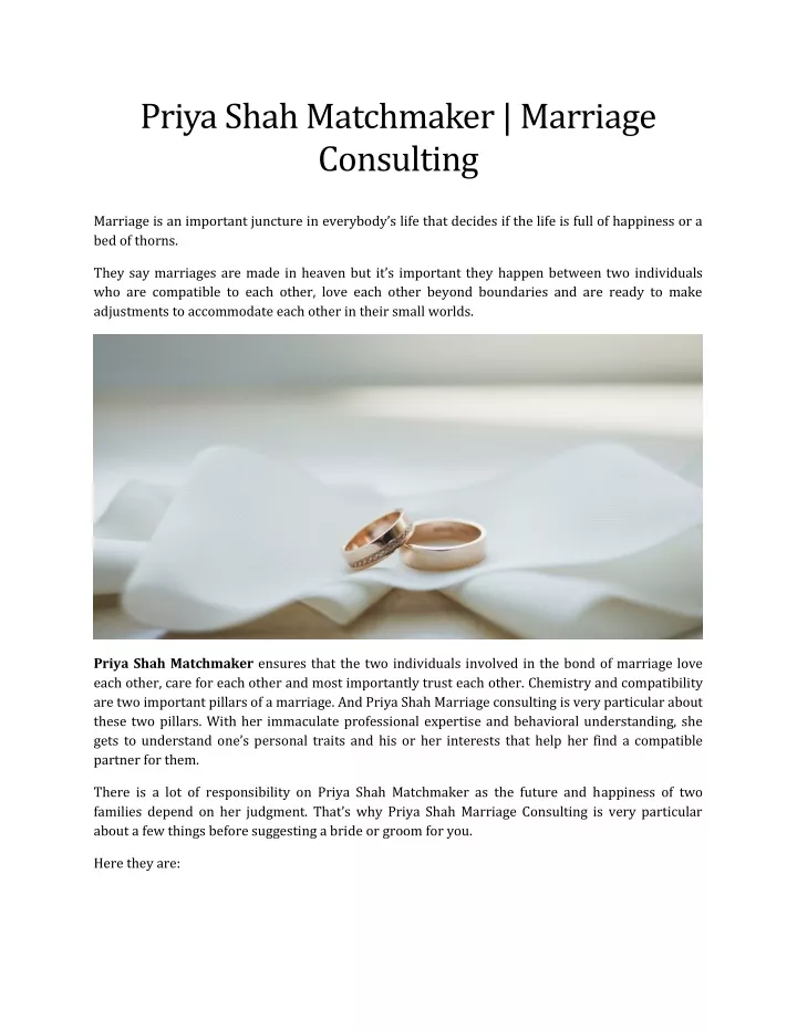 priya shah matchmaker marriage consulting
